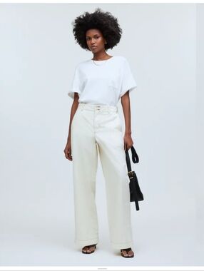 Madewell Button-Tab Wide-Leg Pants - Size 14